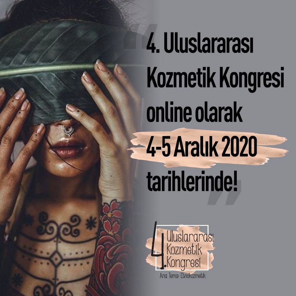 4. Uluslararası Kozmetik Kongresini Online Olarak 4-5 Aralık Tarihlerinde Gerçekleştirilecek1